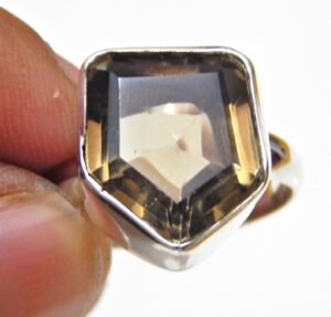 Smoky Quartz ring In 925 Sterling Silver- Jewelry ring with gemstone smoky topaz faceted Gift for her handmade ring R0244-GS