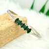 Natural Green onyx Gemstone Bangle, Silver jewelry,925 Sterling Silver Bangle, Handmade Bangle, Green onyx Gemstone Bangle B0043-GS