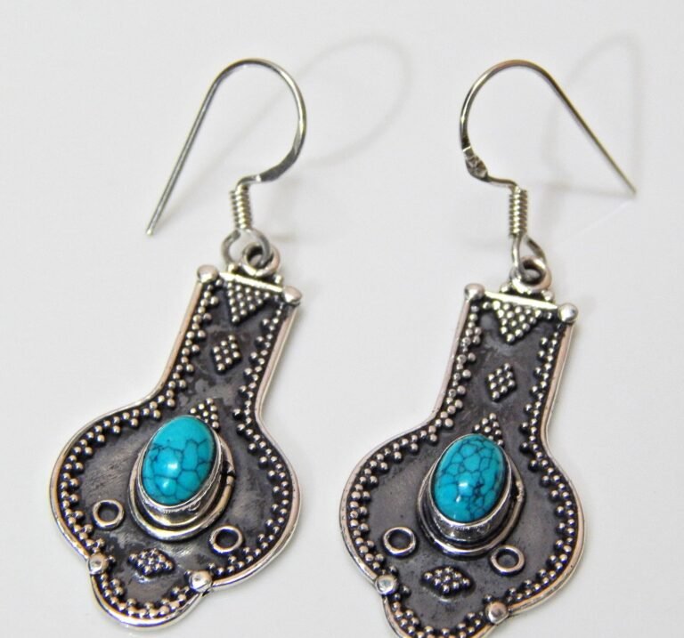 Turquoise Earrings, 925 Sterling Silver Turquoise Earrings, December Birthstone, Birthstone Earrings, Gemstone Earring, Teardrop Earrings E0532-GS