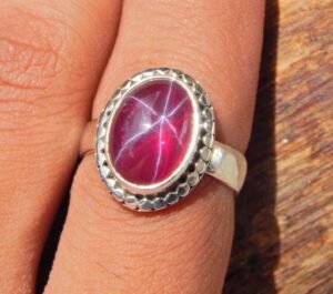 Star Ruby Ring Natural Ruby Ring 925 Silver Ring Vintage Ring Star Ring Minimalist Ring Engagement Ring handmade ring gift for her R0033-GS