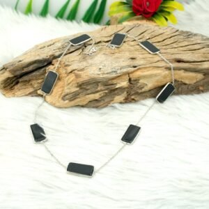 Sterling Silver Onyx Necklace Natural Black Onyx Gemstone 925 Sterling Silver Necklace Jewelry handmade necklace gift for her NL0177-GS