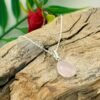Pink Gemstone Necklace 925 Sterling Silver Jewelry Rose Quartz Gemstone Necklace Minimalist Jewelry Wedding Gift Item Anniversary Gift NL0189-GS