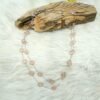 Pink Gemstone Long Necklace 925 Sterling Silver Jewelry Rose Quartz Gemstone Necklace Minimalist Jewelry Wedding Gift Item Anniversary Gift NL0188-GS