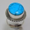 Turquoise Ring, 925 Sterling Silver Ring, Handmade Ring, Long Oval Gemstone Ring, Statement Ring, Anniversary Ring, Handmade Jewelry R0186-GS
