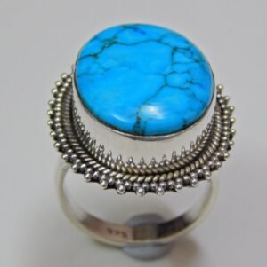 Turquoise Ring, 925 Sterling Silver Ring, Handmade Ring, Long Oval Gemstone Ring, Statement Ring, Anniversary Ring, Handmade Jewelry R0186-GS