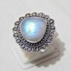 Natural Moonstone Ring for Women ,Sterling Silver Rings, Birthday Gift for Best Friend ,Ring Moonstone Rainbow R0269-GS