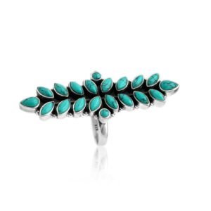 Natural Turquoise Ring, Sterling Silver Ring for Women, Statement Ring with Stone, Gemstone Bohemian Jewelry, Natural Turquoise Ring R0132-GS