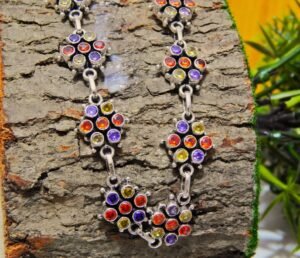 Natural Multi Gemstone Necklace jewelry-925sterling silver Mix Gemstone Necklace handmade necklace Anniversary Gift For Her NL0137-GS