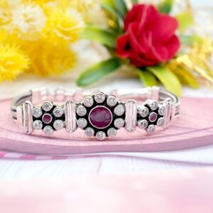 Natural Cubic zirconia Ruby Bracelet-925 Sterling Silver Jewelry With Gemstone Cubic Bracelet- For Girls & Women handmade bracelet BR0063-GS