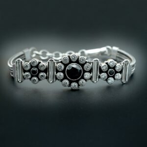 Natural Cubic zirconia Blue onyx Bracelet-925 Sterling Silver Jewelry With Gemstone Cubic Bracelet- For Girls & Women handmade bracelet BR0058-GS