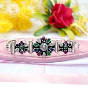 Cubic zirconia Blue onyx green onyx ruby Bracelet-925 Sterling Silver Jewelry With Gemstone Cubic Bracelet- For Girls & Women BR0059-GS