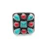 Natural Turquoise Coral Ring in 925 Sterling Silver, Vintage Jewelry ,Floral Jewelry, 925 Silver Ring, Turquoise ring, Handmade Ring, Gift R0040-GS