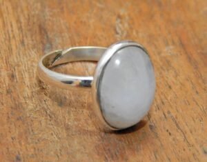 Natural Moonstone Ring 925 Sterling Silver Jewelry ring with gemstone Moonstone Cabochon ,Gift for her, Adjustable ring Handmade Ring R0105-GS