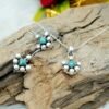 Natural Multi Gemstone Floral Earring & Pendant Set in 925 Sterling Silver Pearl Gemstone Earring And Pendant With Silver Chain Jewelry NS0001-GS