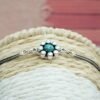 Natural Turquoise & Freshwater Pearl Floral Chain Bracelet in 925 Sterling Silver Natural Multi Gemstone Bracelet Anniversary Gift For Her BR0135-GS