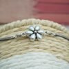 Natural Freshwater Pearl Floral Bracelet 925 Sterling Silver White Pearl Adjustable Bracelet Jewelry Anniversary Gift For Her BR0040-GS