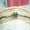 Natural Green Onyx Bracelet 925 Sterling Silver Onyx Gemstone Adjustable Wedding Bracelet Anniversary Gift For Her BR0039-GS
