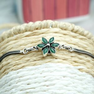 Natural Green Onyx Bracelet 925 Sterling Silver Onyx Gemstone Adjustable Wedding Bracelet Anniversary Gift For Her BR0039-GS