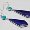 Lapis Lazuli turquoise 925 Sterling Silver Gemstone Earring Natural Fancy Kite Shape Faceted Lapis Lazuli Gemstone Silver Earring Jewelry E0052-GS