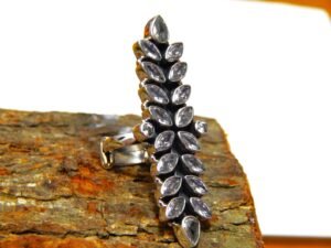 Natural CZ Gemstone Long Finger Ring 925 Sterling Silver Multi Gemstone Ring Cubic Zirconia Anniversary Gift For Her R0352-GS