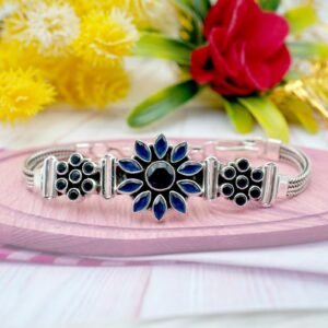 Natural Blue Onyx Bracelet-925 Sterling Silver Jewelry With Gemstone jewelry Bracelet- For Girls & Women Gift item handmade bracelet BR0172-GS