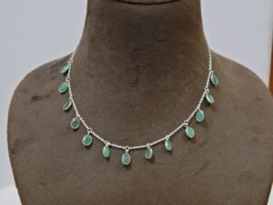 Natural 100% Emerald Silver Necklace | 925 Sterling Silver Jewelry | Bezel Necklace | Handmade Necklace | Gift for her NL0075-GS