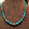 Natural Coral & Turquoise Gemstone Beaded Necklace in 925 Sterling Silver Natural Multi Gemstones Necklace , Anniversary GiftNL0095-GS