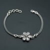 Natural Cubic Zirconia Floral Wedding Bracelet 925 Sterling Silver CZ Gemstone Adjustable Bracelet Anniversary Gift For Her BR0031-GS