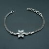 Natural Cubic Zirconia Floral Wedding Bracelet 925 Sterling Silver CZ Gemstones Adjustable Bracelet Anniversary Gift For Her BR0036-GS