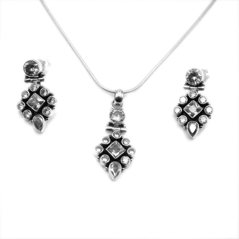 Cubic Zirconia Set, Pendent Earring 925 Sterling Silver Jewelry Wedding Jewelry, Floral Jewelry Handmade Jewelry Gift Items handmade earring CZ0001