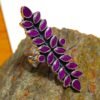 Natural Ruby Gemstone Long Finger Ring 925 Sterling Silver Multi Gemstone Traditional Wedding Ring Anniversary Gift For Her R0354-GS