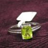 Natural Peridot Ring 925 Sterling Silver Jewelry ring with gemstone peridot faceted for Girls & Women gift item handmade ring R0121-GS
