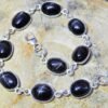 Natural Black Star Bezel Gemstone bracelet Silver jewelry 925 Sterling Silver bracelet Gift Handmade bracelet Black Star Gemstone bracelet BR0180-GS
