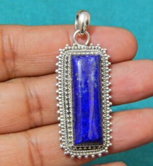 Natural Lapis Lazuli fine pendant 925 Stirling Silver jewelry Handmade pendant gift for her women jewelry P0009-GS