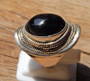 Black Onyx Ring-925 Sterling Silver-Jewelry Ring-Gemstone Ring-Ruby Jewelry-Handmade- Cabochon R0212-GS