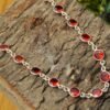 Garnet Bracelet 925 Sterling Silver Bracelet Gemstone Bracelet Dainty Brown Bracelet Wedding Bracelet Gift For Her Minimalist Bracelet BR0005-GS