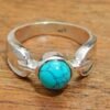 Turquoise Ring, Sterling Silver Ring for Women, Statement Ring with Stone, Gemstone Boho Ring, Bohemian Jewelry, Natural Turquoise Ring R0313-GS