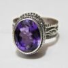 AAA+ Quality Oval cut Genuine Amethyst Ring, 925 Silver Ring, Amethyst jewelry, unisex Ring handmade ring gift for her R0316-GS