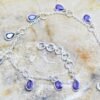 Natural Amethyst Bezel Gemstone bracelet Silver jewelry 925 Sterling Silver bracelet Gift Handmade bracelet Amethyst Gemstone bracelet BR0177-GS