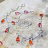 Cubic zirconia Bezel Gemstone bracelet, Silver jewelry,925 Sterling Silver bracelet, Gift, Handmade bracelet, Gemstone bracelet BR0176-GS