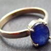 Natural Blue Sapphire Ring 925 Sterling Silver, Engagement Ring , Gemstone Faceted Oval Blue Sapphire Handmade Ring, Men's And Woman's Ring R0296-GS