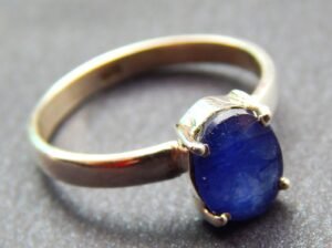 Natural Blue Sapphire Ring 925 Sterling Silver, Engagement Ring , Gemstone Faceted Oval Blue Sapphire Handmade Ring, Men's And Woman's Ring R0296-GS