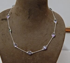 AAA+ Quality Genuine Mystic Quartz Choker Necklace-Gemstone Jewelry Necklace-Gemstone- Mystic quartz Jewelry-Handmade- Oval Faceted NL0008-GS