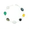 Natural Multi Gemstones 925 Sterling Silver Bracelet 8.5 " Inch Mix Shape Multi Gemstones Handmade Bracelet , Anniversary Gift For Her BR0110-GS