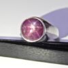 Natural Star Ruby Rings 925 Sterling Silver Jewelry ring with gemstone Star Ruby Round Cabochon Ring Gift for her Men And Boy Also R0155-GS