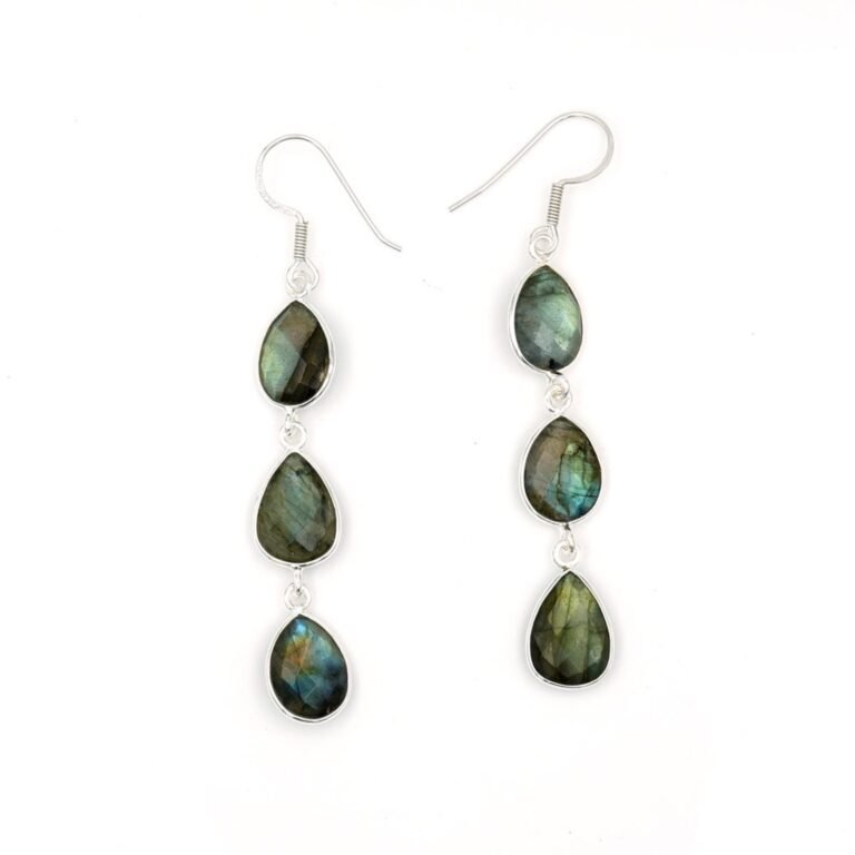 Natural Labradorite earring 925 Sterling Silver Jewelry With Gemstone laborite Faceted For Girls & Women Gift earring | Handmade Earring E0713-GS