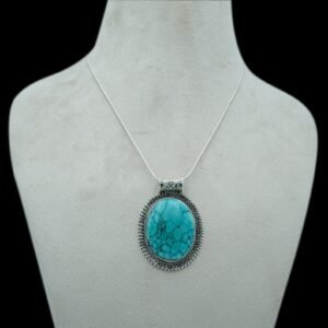 Turquoise necklace 925 Sterling silver jewelry Turquoise gemstone handmade necklace women necklace gift for her NL0178-GS