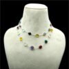 Natural Multi Gemstones Long Necklace jewelry-925sterling silver Mix Gemstones Double Layering Necklace handmade necklace NL0182-GS