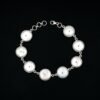 Natural Freshwater Pearl 925 Sterling Silver Bracelet 8" Inch Coin Shape Pearl Adjustable Handmade Bracelet , Anniversary Gift For Her BR0122-GS