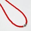 Genuine Natural Italian Coral Necklace-Natural Gemstone jewelry-sterling silver. Beaded Coral Round 4x4 mm Necklace handmade necklace gift NL0107-GS
